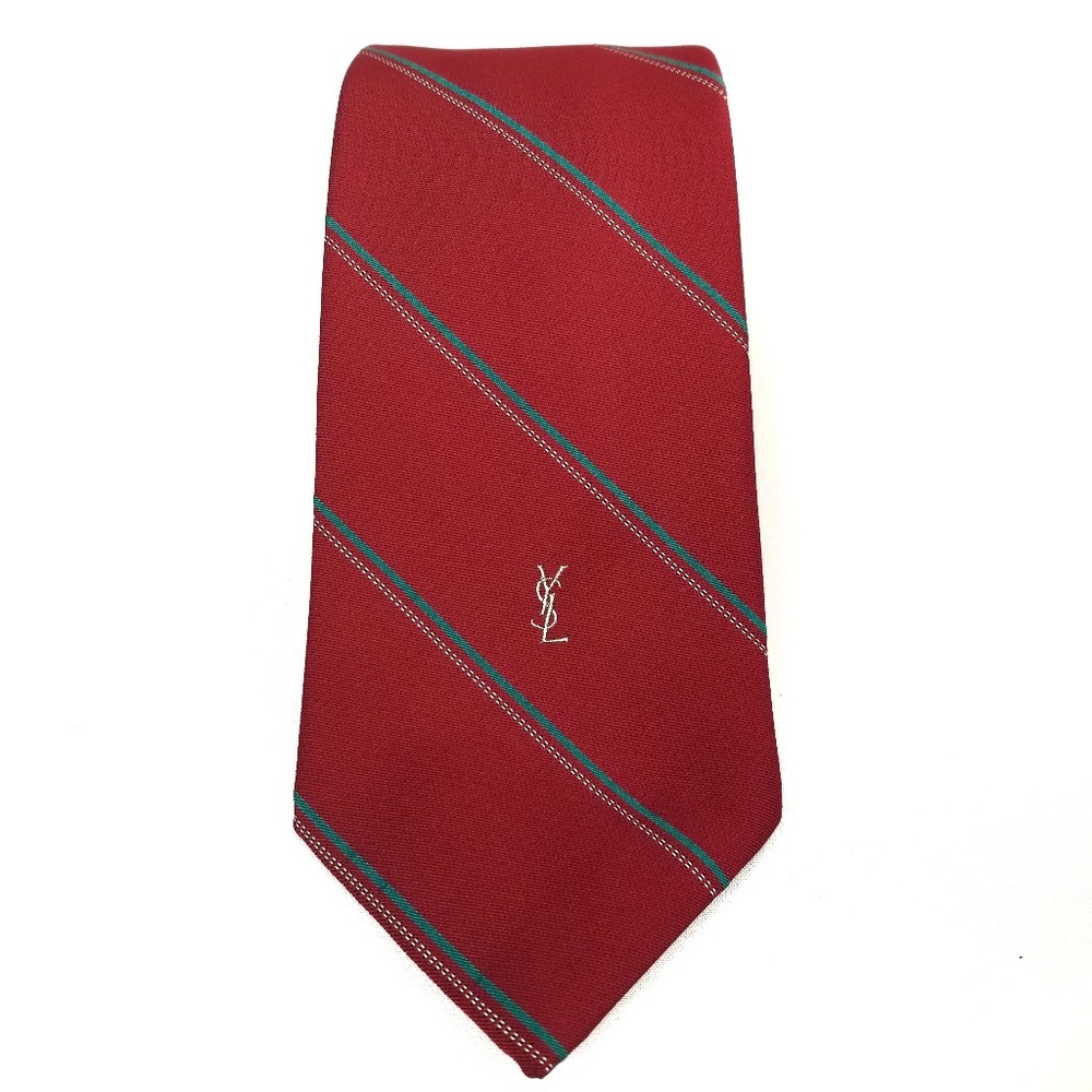 Yves Saint Laurent Vintage YSL Red Silk Necktie
